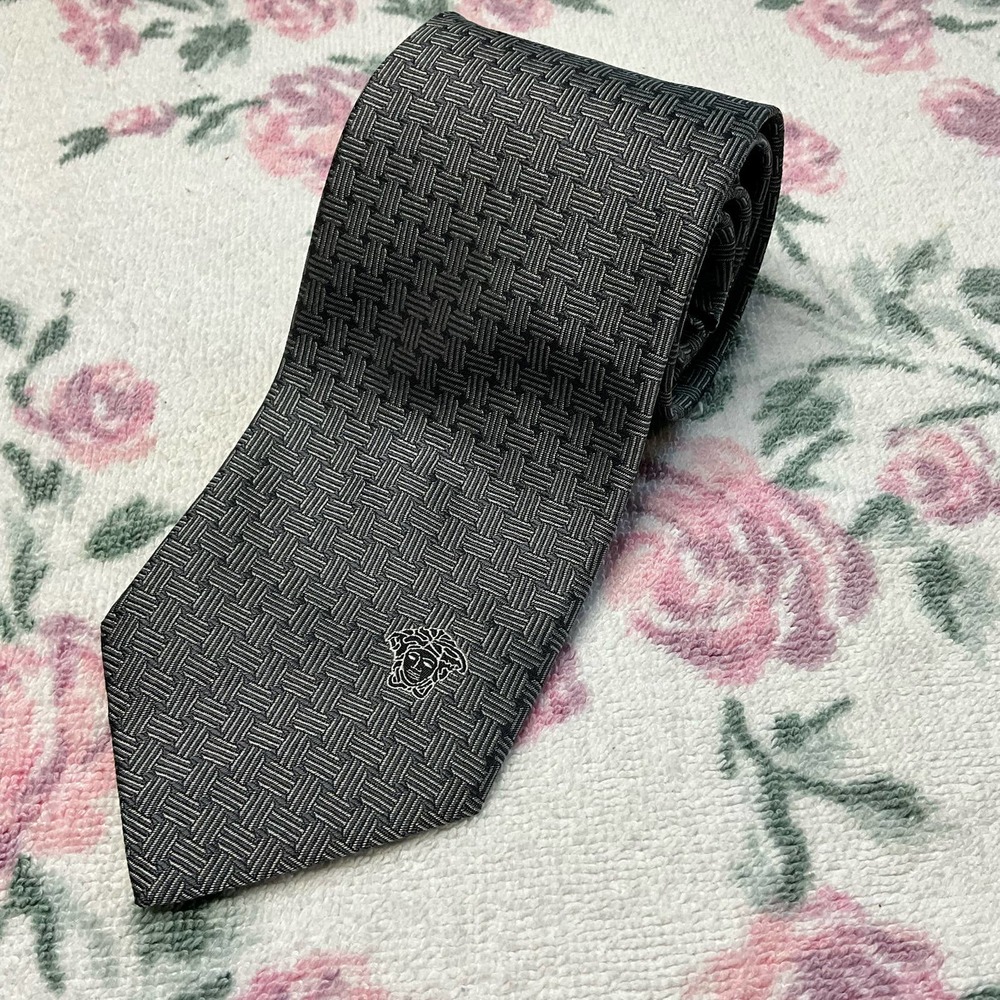 Versace Vintage Silk Tie with Iconic Medusa Head